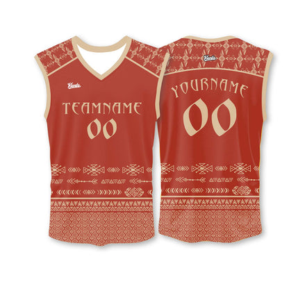 Custom Red Green Thin Strap Basketball Jersey, Breathable Mesh Training Uniform for Adults & Youth