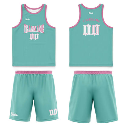 Custom Aqua Blue Wide Shoulder Basketball Jersey, Breathable Mesh Team Uniform for Adult & Yout