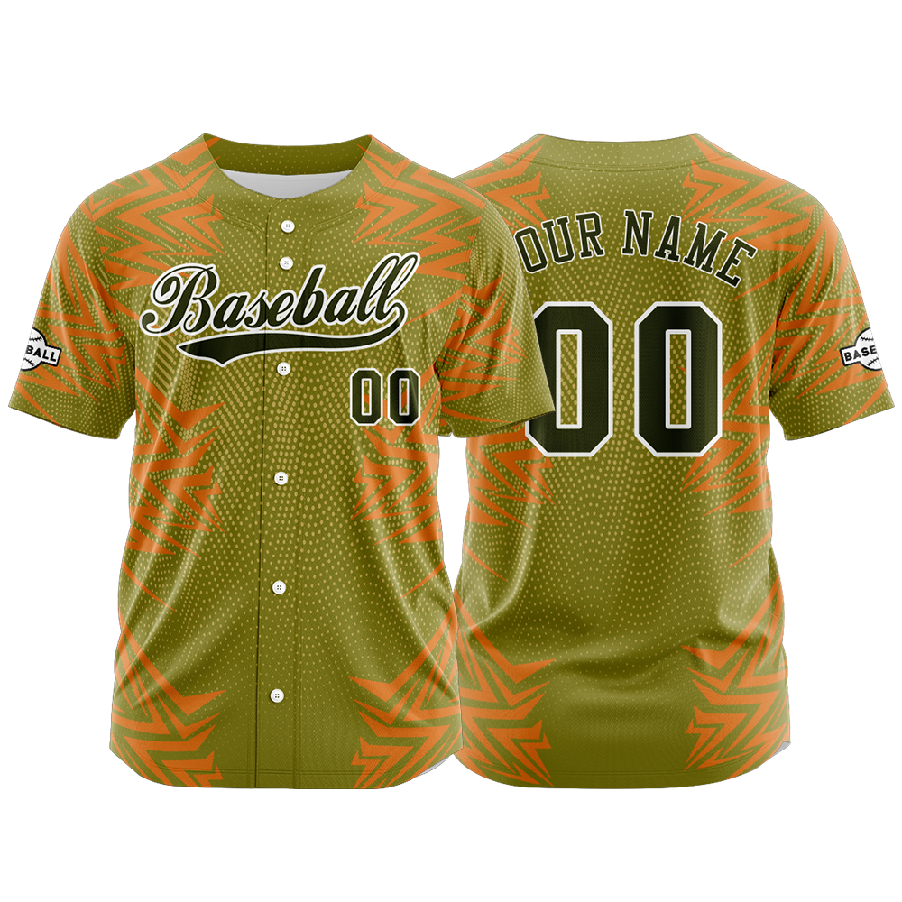 Custom Green Button Down Baseball Jersey for Men Women Adult Youth Print Name Number Logo