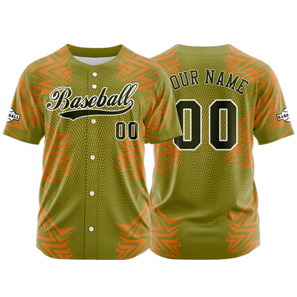 Custom Green Button Down Baseball Jersey for Men Women Adult Youth Print Name Number Logo