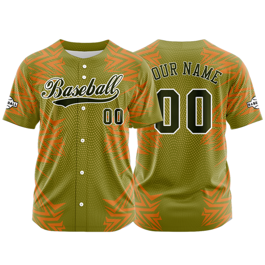 Custom Green Button Down Baseball Jersey for Men Women Adult Youth Print Name Number Logo