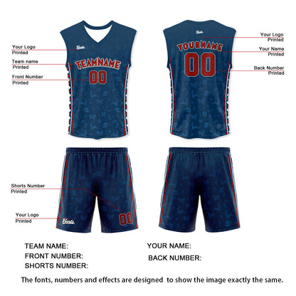 Custom Blue Thin Strap Basketball Jersey, Breathable Mesh Training Uniform for Adults & Youth