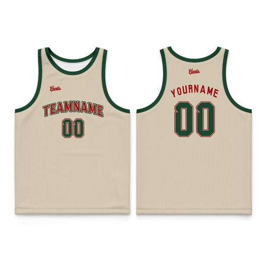 Custom Cream Color Thin Strap Basketball Jersey - Breathable Mesh Training Uniform for Adults & Youth