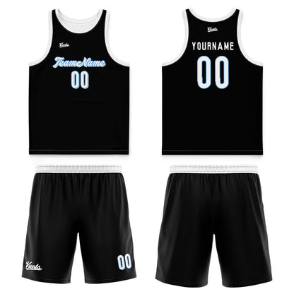 Custom Aqua Blue Black Wide Shoulder Basketball Jersey, Breathable Mesh Team Uniform for Adult & Yout
