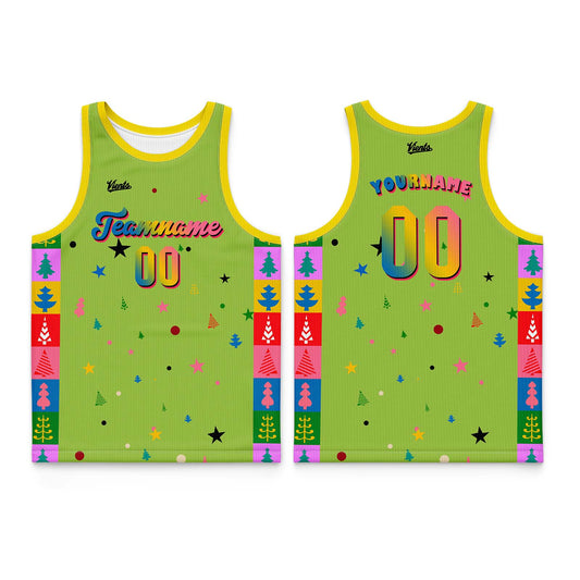 Custom Green Colorful Thin Strap Basketball Jersey - Breathable Mesh Training Uniform for Adults & Youth