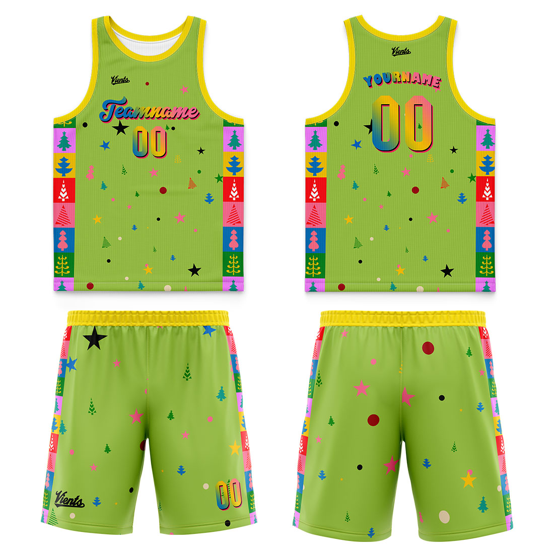 Custom Fluorescent Green Dark Green Wide Shoulder Basketball Jersey, Breathable Mesh Team Uniform for Adult & Yout