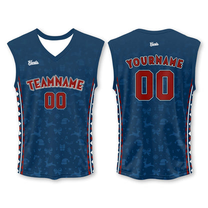 Custom Blue Red Wide Shoulder Basketball Jersey - Breathable Mesh Team Uniform for Adult & Yout