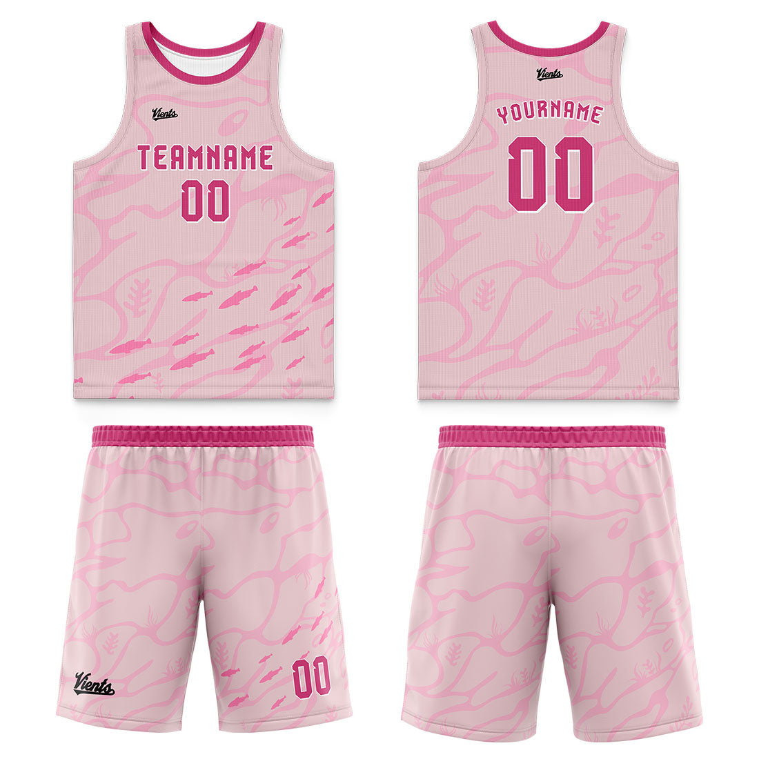 Custom Pink Wide Shoulder Basketball Jersey, Breathable Mesh Team Uniform for Adult & Yout