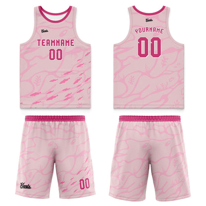 Custom Pink Wide Shoulder Basketball Jersey, Breathable Mesh Team Uniform for Adult & Yout