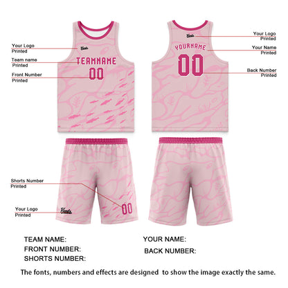Custom Pink Wide Shoulder Basketball Jersey, Breathable Mesh Team Uniform for Adult & Yout