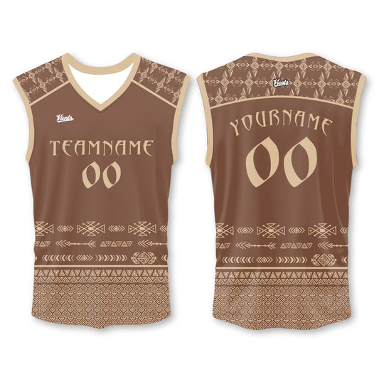 Custom Brownish Gold Wide Shoulder Basketball Jersey - Breathable Mesh Team Uniform for Adult & Yout