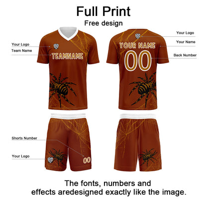 Custom Orange Soccer Uniform Jersey Kids Adults Personalized Set Jersey Shirt