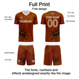 Custom Orange Soccer Uniform Jersey Kids Adults Personalized Set Jersey Shirt