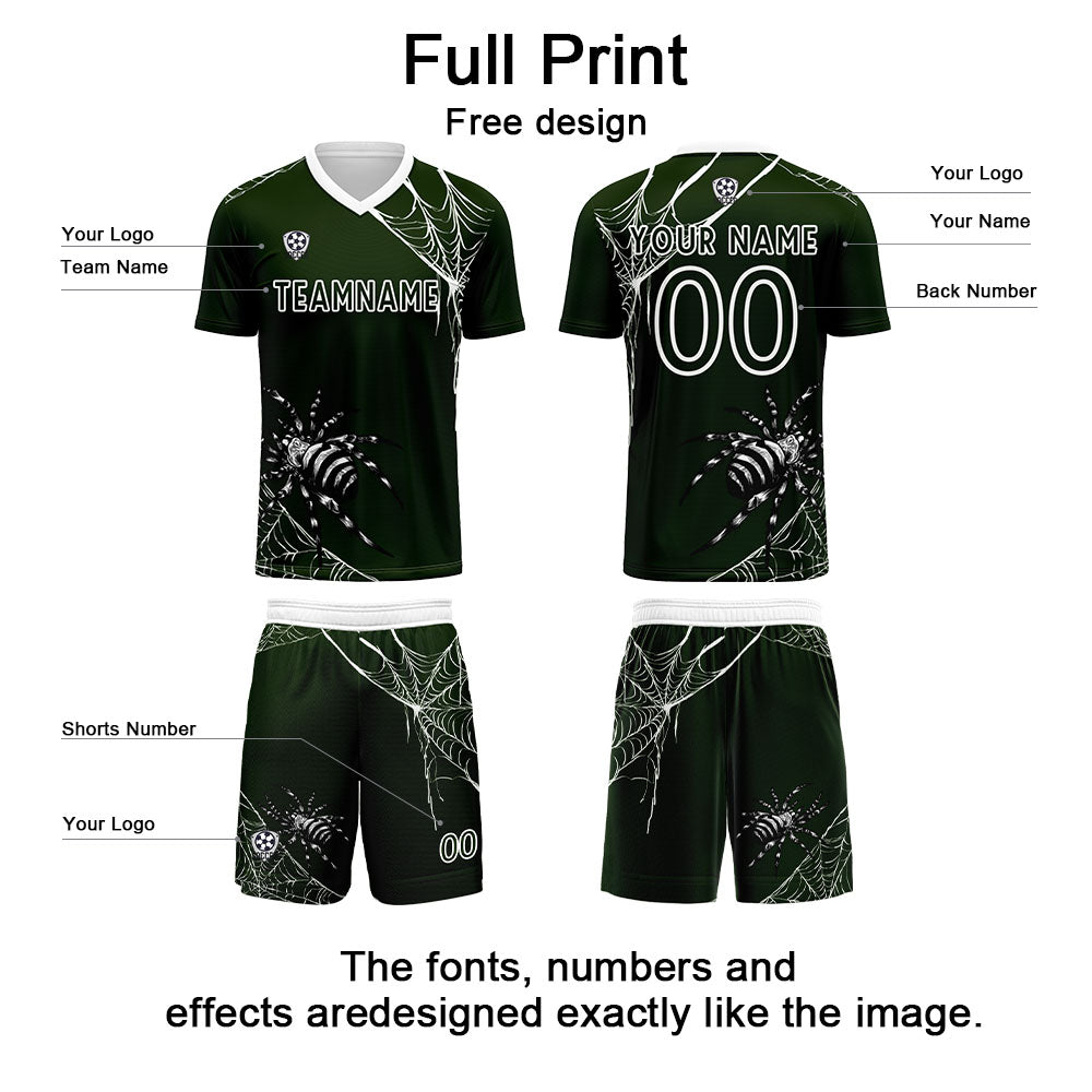 Custom Green Soccer Uniform Jersey Kids Adults Personalized Set Jersey Shirt