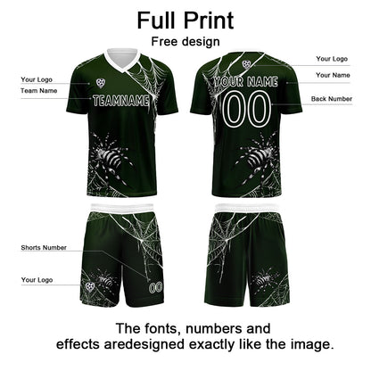 Custom Green Soccer Uniform Jersey Kids Adults Personalized Set Jersey Shirt