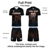 Custom Black Blue Soccer Uniform Jersey Kids Adults Personalized Set Jersey Shirt