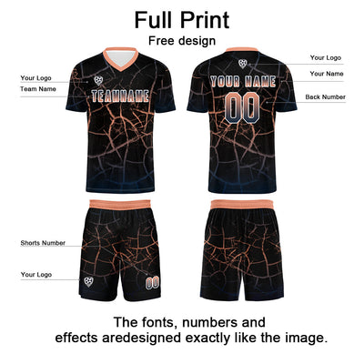Custom Black Flesh Soccer Uniform Jersey Kids Adults Personalized Set Jersey Shirt