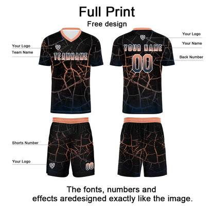 Custom Black Flesh Soccer Uniform Jersey Kids Adults Personalized Set Jersey Shirt