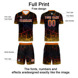 Custom Black Orange Soccer Uniform Jersey Kids Adults Personalized Set Jersey Shirt