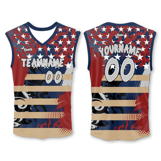 Custom Blue Red Gold Wide Shoulder Basketball Jersey - Breathable Mesh Team Uniform for Adult & Yout