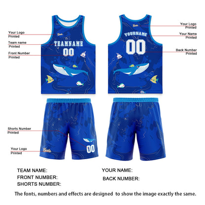 Custom Blue Wide Shoulder Basketball Jersey, Breathable Mesh Team Uniform for Adult & Yout