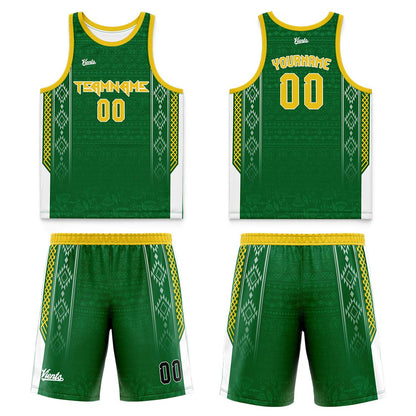 Custom Green Yellow Thin Strap Basketball Jersey - Breathable Mesh Training Uniform for Adults & Youth