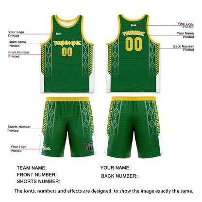 Custom Green Yellow Thin Strap Basketball Jersey - Breathable Mesh Training Uniform for Adults & Youth