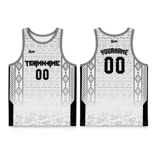 Custom Black White Gray Thin Strap Basketball Jersey - Breathable Mesh Training Uniform for Adults & Youth
