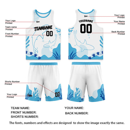 Custom Hazy Blue Light Gray Wide Shoulder Basketball Jersey, Breathable Mesh Team Uniform for Adult & Yout