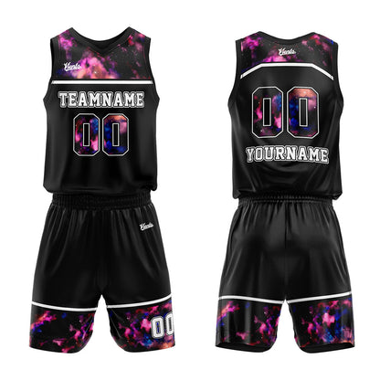 custom nebula basketball suit kids adults personalized jersey black