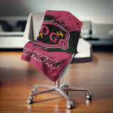 custom ultra-soft micro fleece blanket burgundy-black