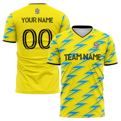 custom soccer uniform jersey kids adults personalized set jersey shirt yellow