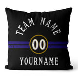Custom Football Throw Pillow for Men Women Boy Gift Printed Your Personalized Name Number Blue & Black & White