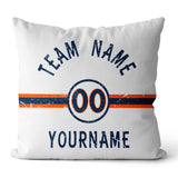 Custom Football Throw Pillow for Men Women Boy Gift Printed Your Personalized Name Number Navy & Orange