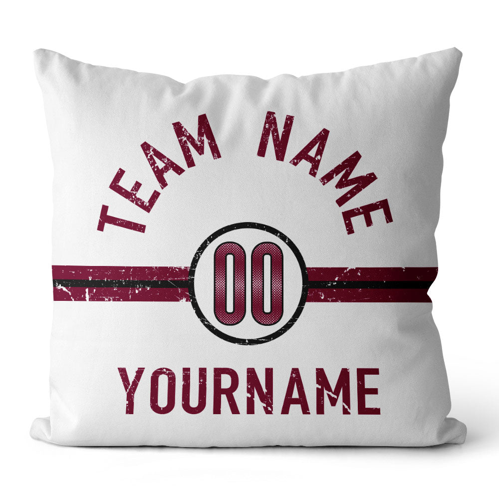 Custom Football Throw Pillow for Men Women Boy Gift Printed Your Personalized Name Number Red & Black & Yellow