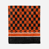 custom ultra-soft micro fleece blanket orange-black
