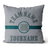 Custom Football Throw Pillow for Men Women Boy Gift Printed Your Personalized Name Number Midnight Green & Black & White
