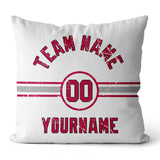 Custom Football Throw Pillow for Men Women Boy Gift Printed Your Personalized Name Number Red & Black & White