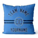 Custom Football Throw Pillow for Men Women Boy Gift Printed Your Personalized Name Number Navy & Blue & White