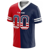 custom authentic usa flag football jersey red-navy-white mesh