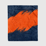 custom ultra-soft micro fleece blanket navy-orange