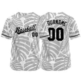 Custom Full Print Design Baseball Jersey gray-white