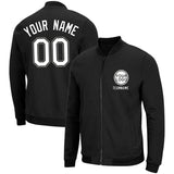 Custom Long Sleeve Windbreaker Jackets Uniform Printed Your Logo Name Number Black-White-Gray