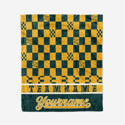 custom ultra-soft micro fleece blanket green-yellow