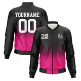 Custom Long Sleeve Windbreaker Jackets Uniform Printed Your Logo Name Number Black-Rose