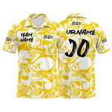 Custom Football Polo Shirts  Add Your Unique Logo/Name/Number Yellow&White