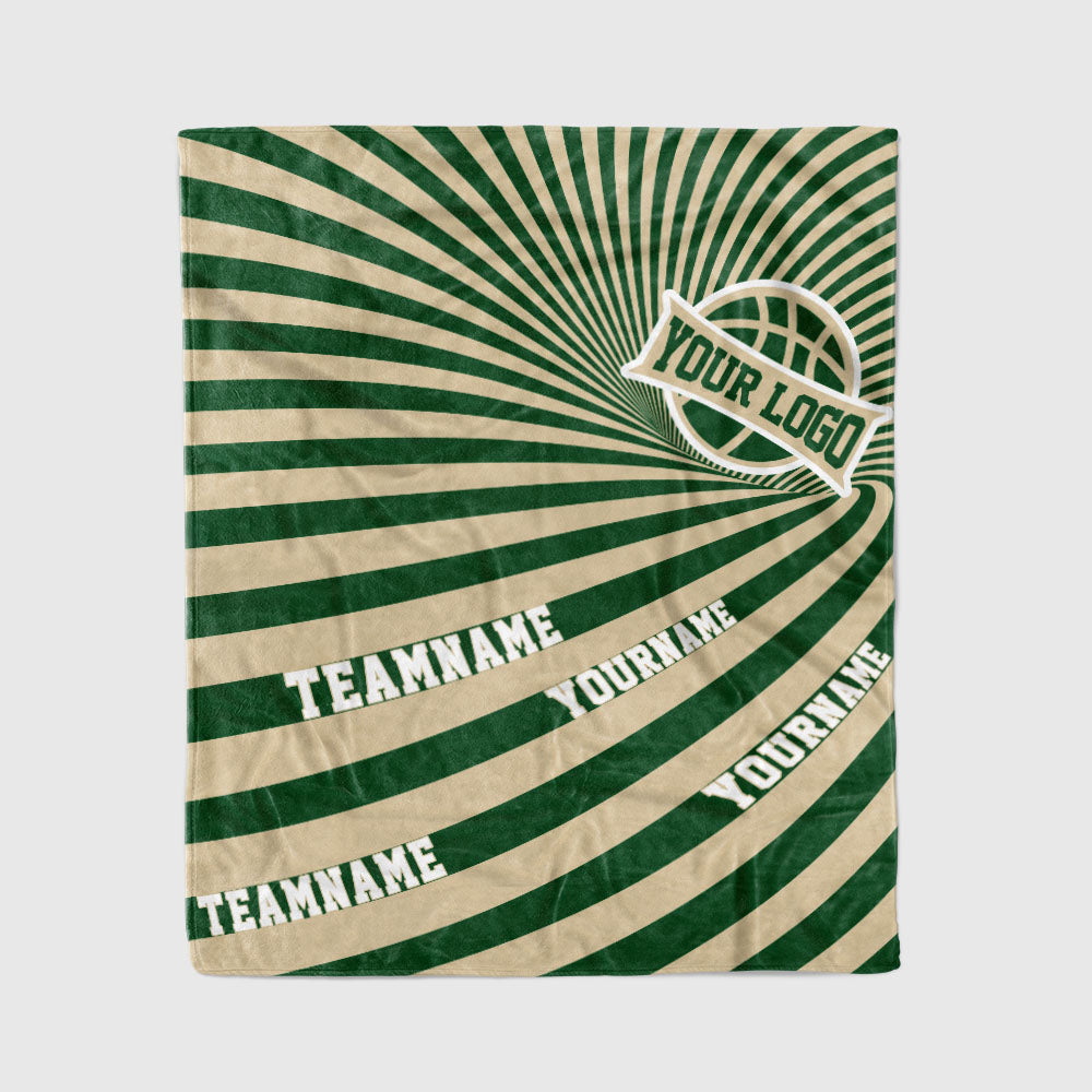 custom ultra-soft micro fleece blanket green-cream