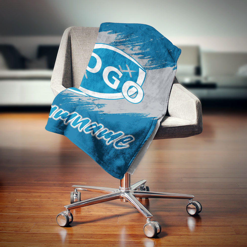custom ultra-soft micro fleece blanket blue-gray