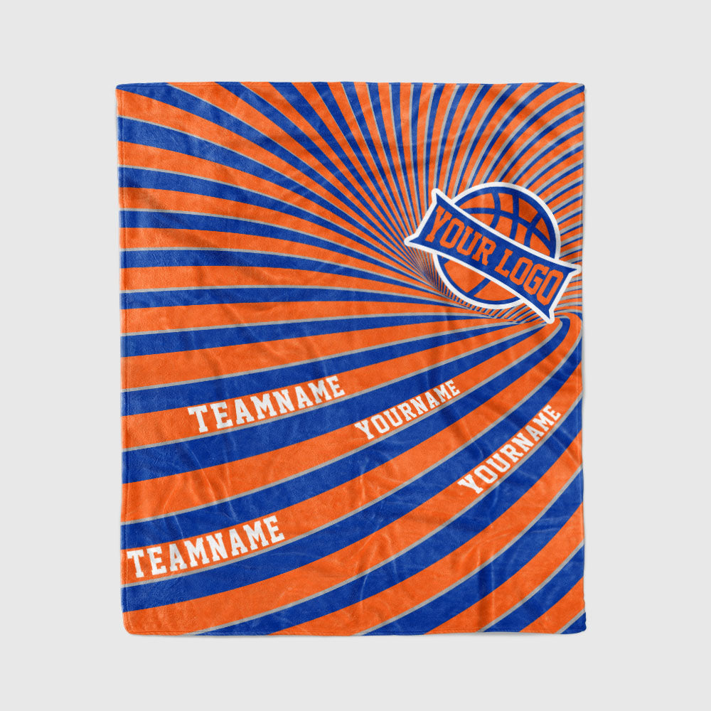 custom ultra-soft micro fleece blanket royal-orange