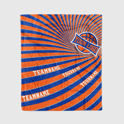 custom ultra-soft micro fleece blanket royal-orange